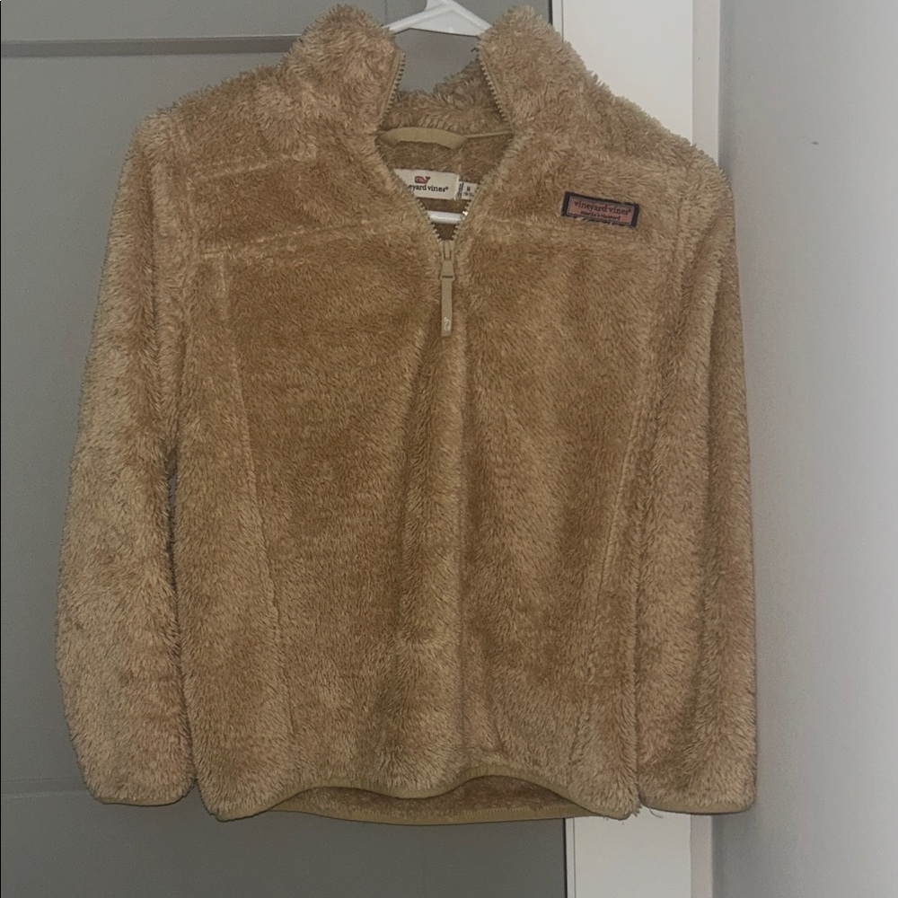Vineyard Vines Tan Kids Cozy Pullover Jacket
